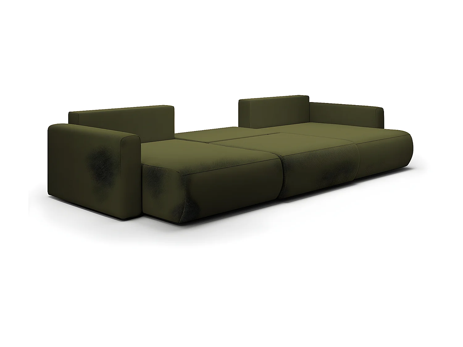 Canapé U 4 places convertible coffre Evy Vert Sapin