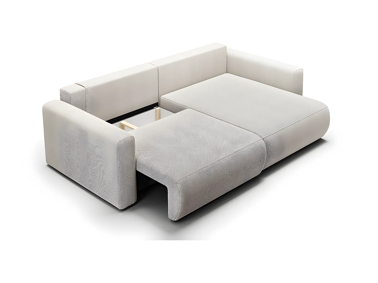 Canapé d'angle réversible convertible 3 places coffre Evy Gris Clair