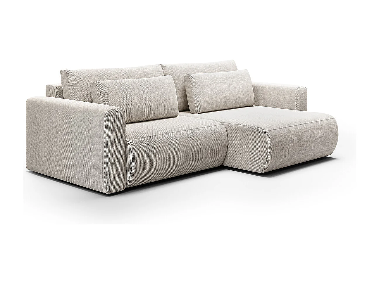 Canapé d'angle réversible convertible 3 places coffre Evy Gris Clair