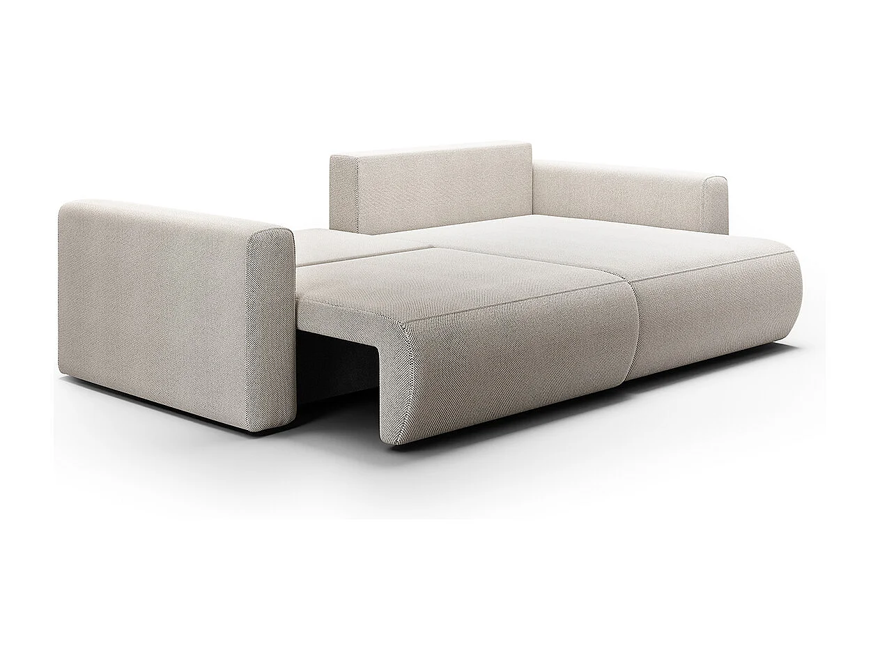 Canapé d'angle réversible convertible 3 places coffre Evy Gris Clair