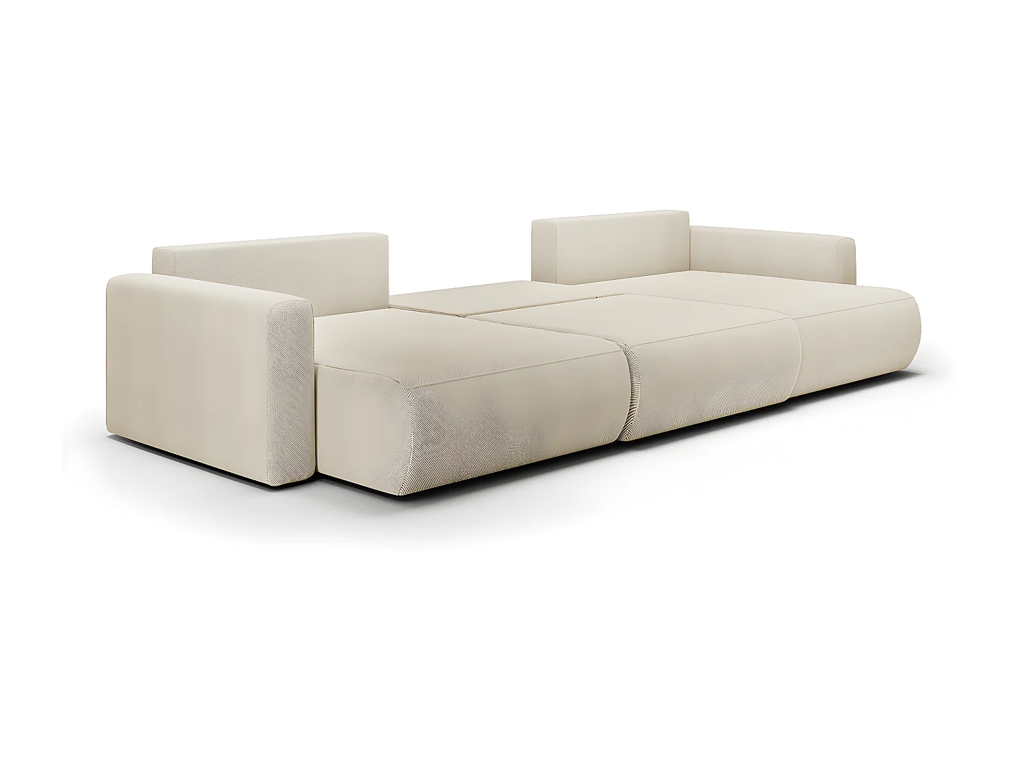 Canapé U 4 places convertible coffre Evy Beige