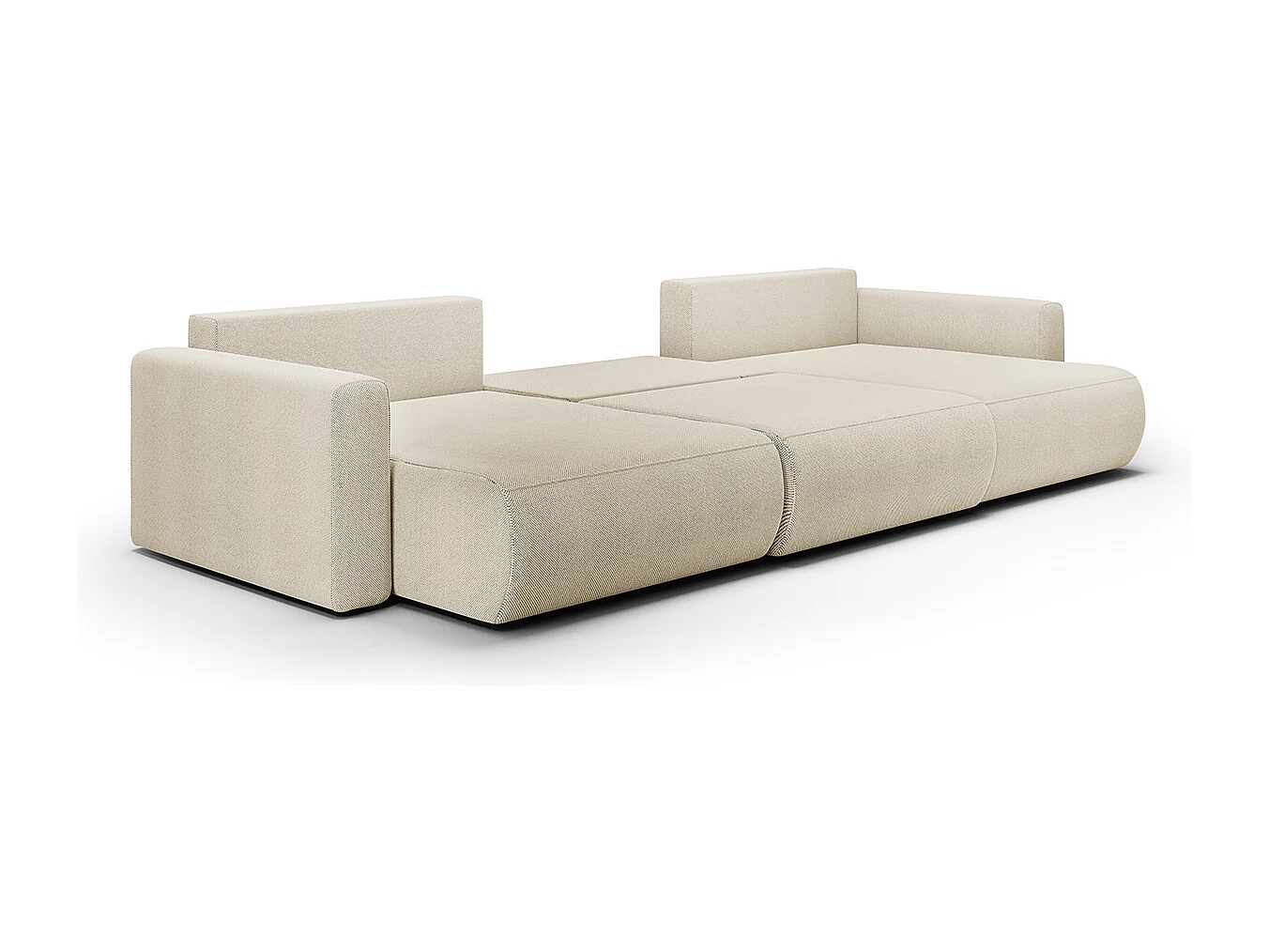 Canapé U 4 places convertible coffre Evy Beige
