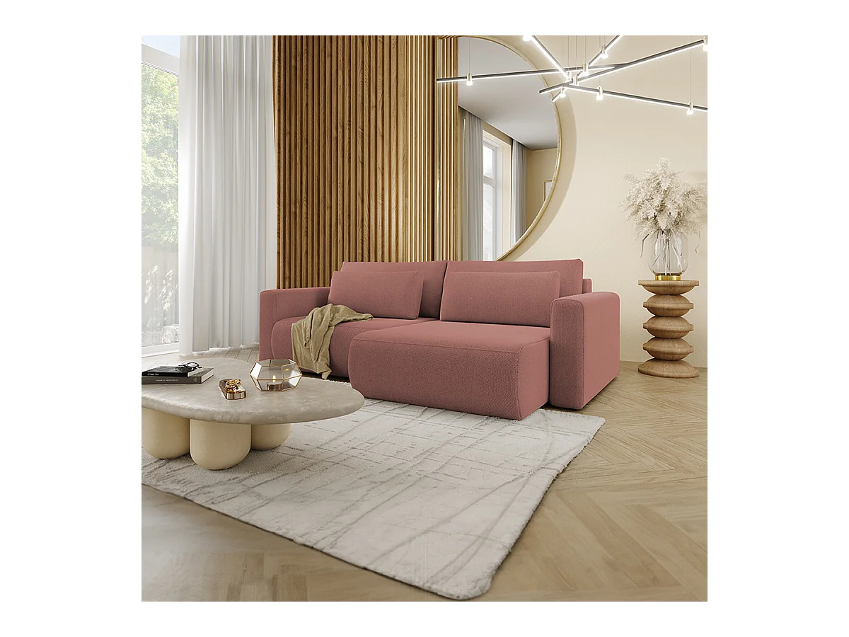 Canapé d'angle réversible convertible 3 places coffre Evy Rose