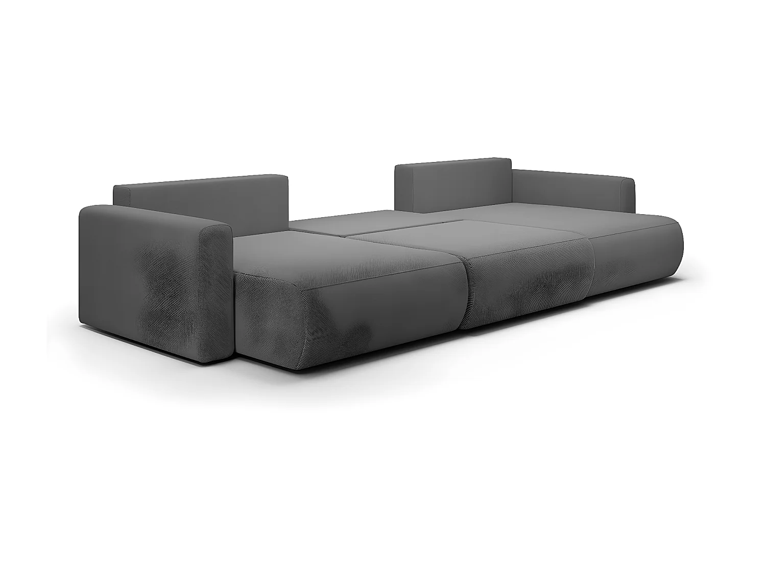 Canapé U 4 places convertible coffre Evy Gris