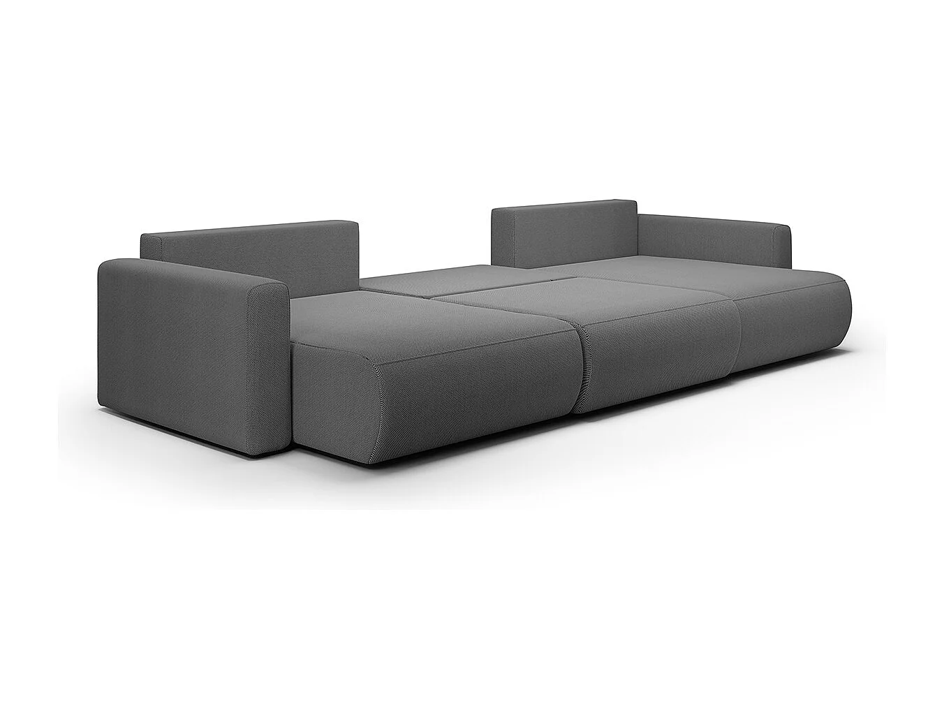 Canapé U 4 places convertible coffre Evy Gris