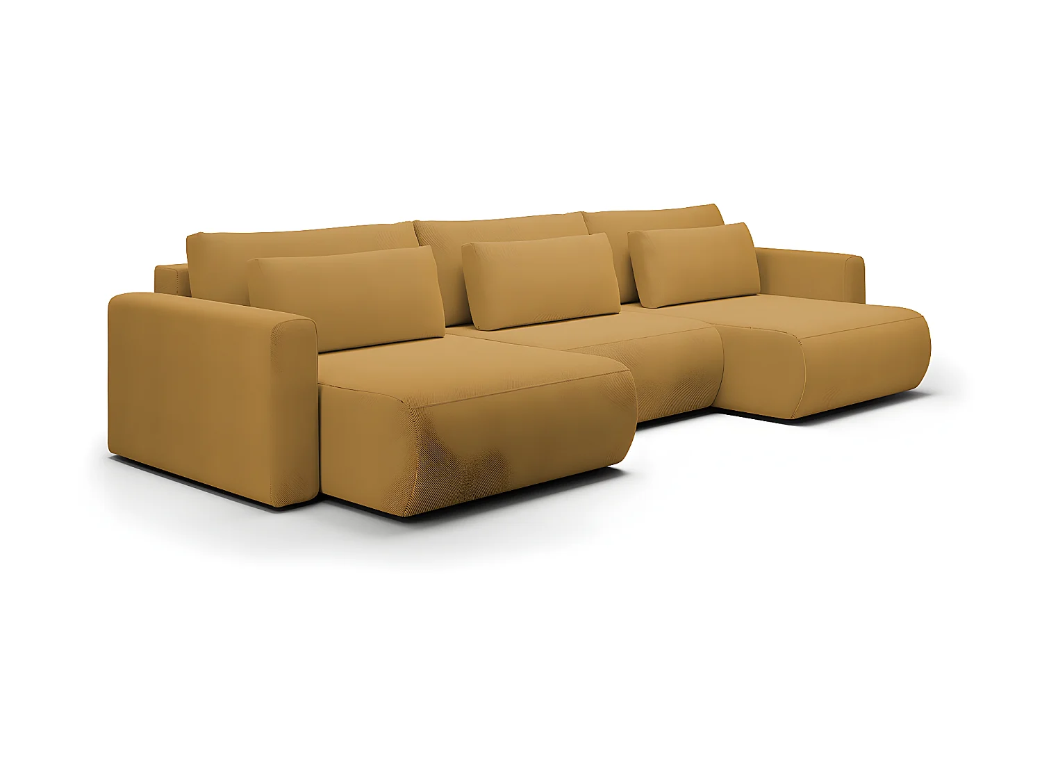 Canapé U 4 places convertible coffre Evy Jaune