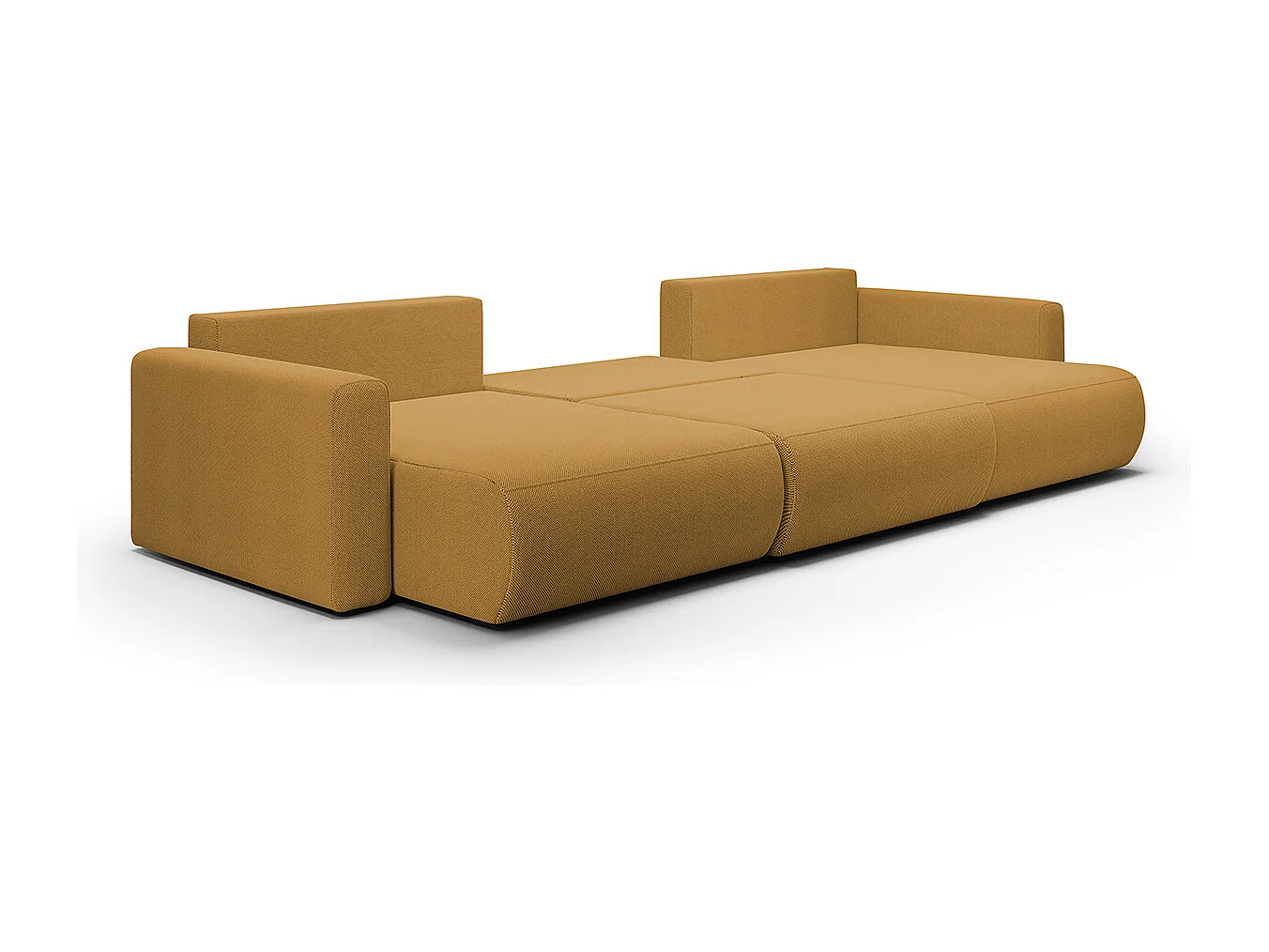 Canapé U 4 places convertible coffre Evy Jaune