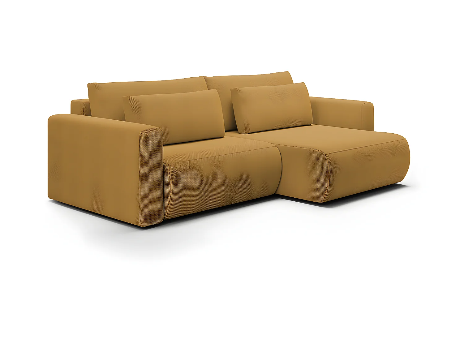 Canapé d'angle réversible convertible 3 places coffre Evy Jaune