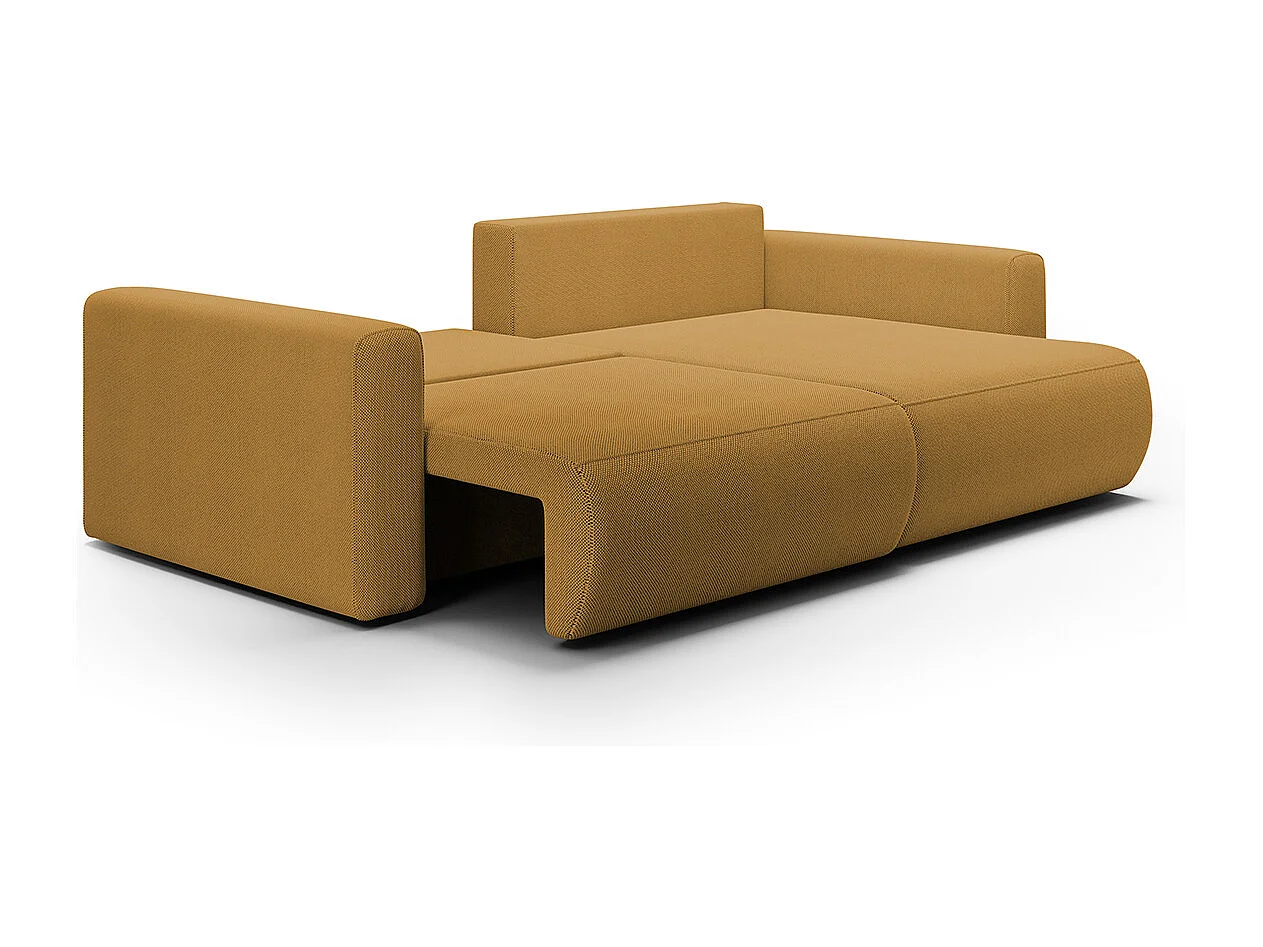 Canapé d'angle réversible convertible 3 places coffre Evy Jaune