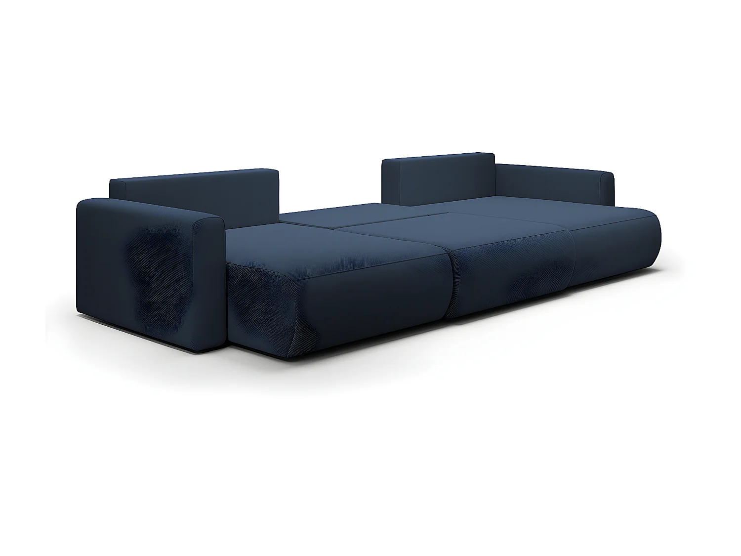 Canapé U 4 places convertible coffre Evy Bleu