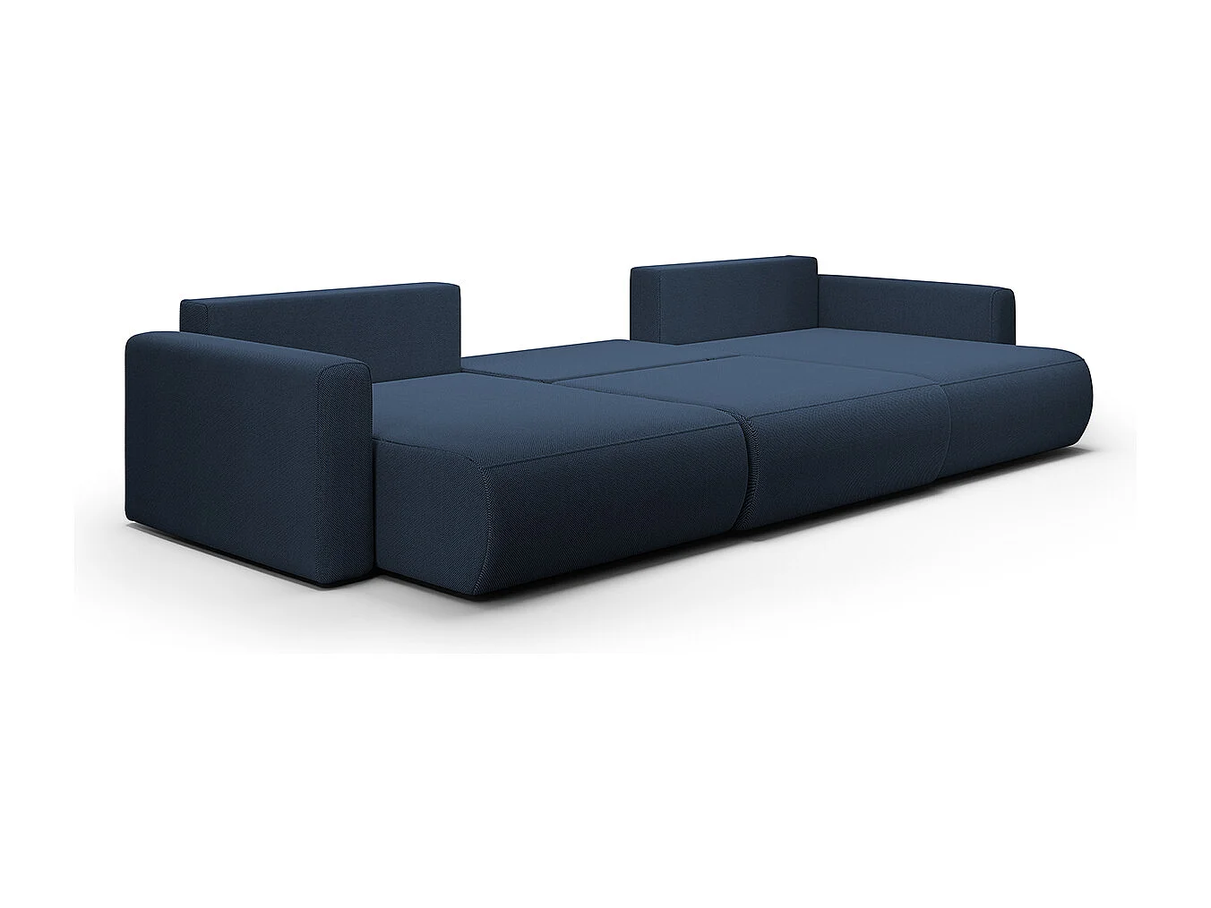 Canapé U 4 places convertible coffre Evy Bleu