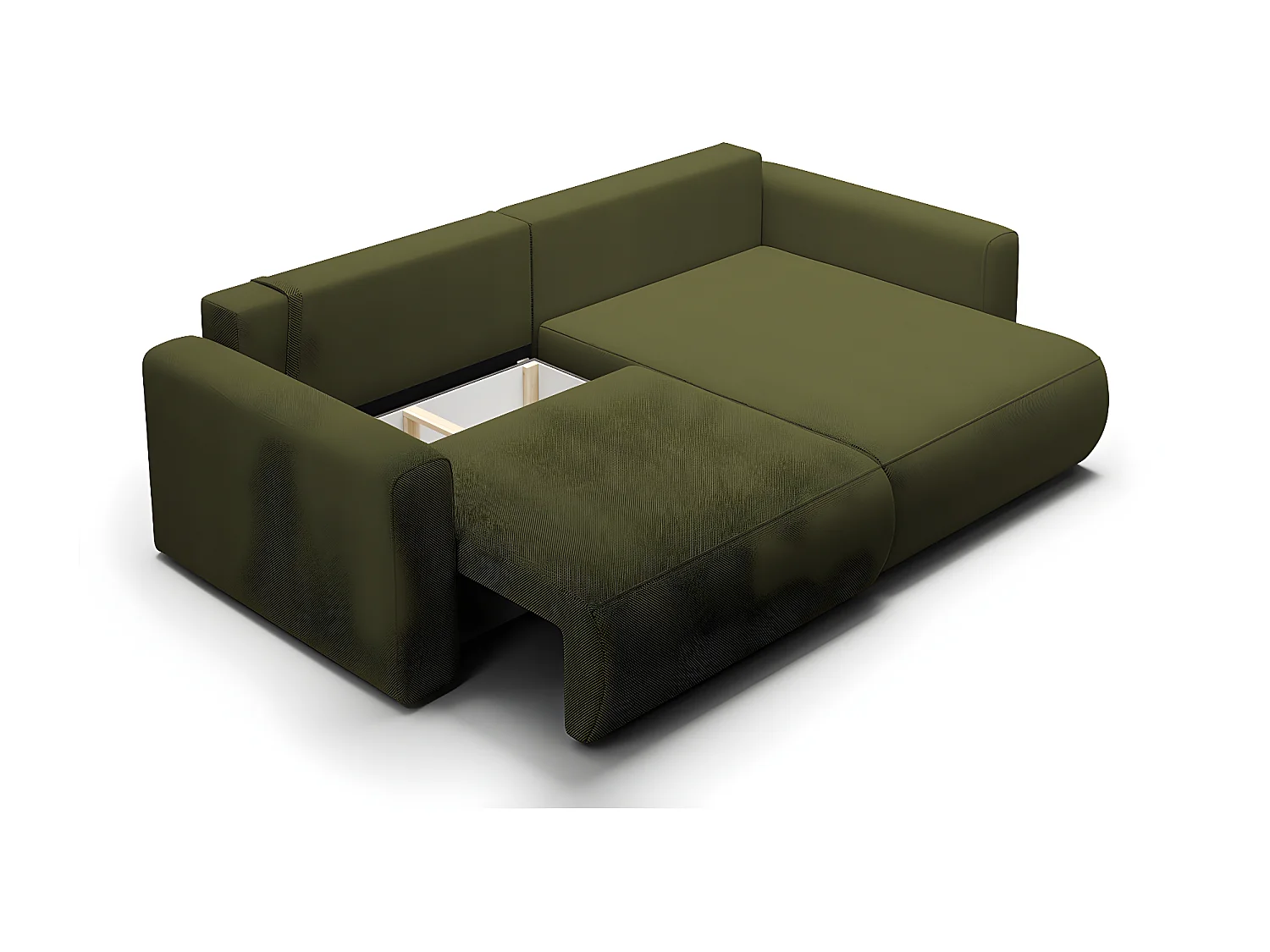 Canapé d'angle réversible convertible 3 places coffre Evy Vert Sapin