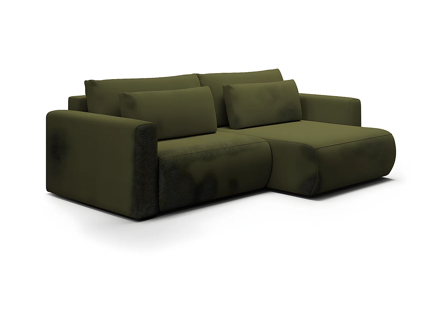 Canapé d'angle réversible convertible 3 places coffre Evy Vert Sapin