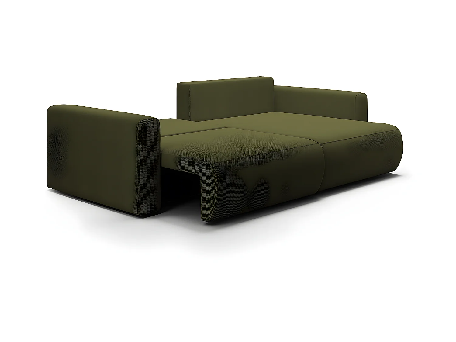 Canapé d'angle réversible convertible 3 places coffre Evy Vert Sapin