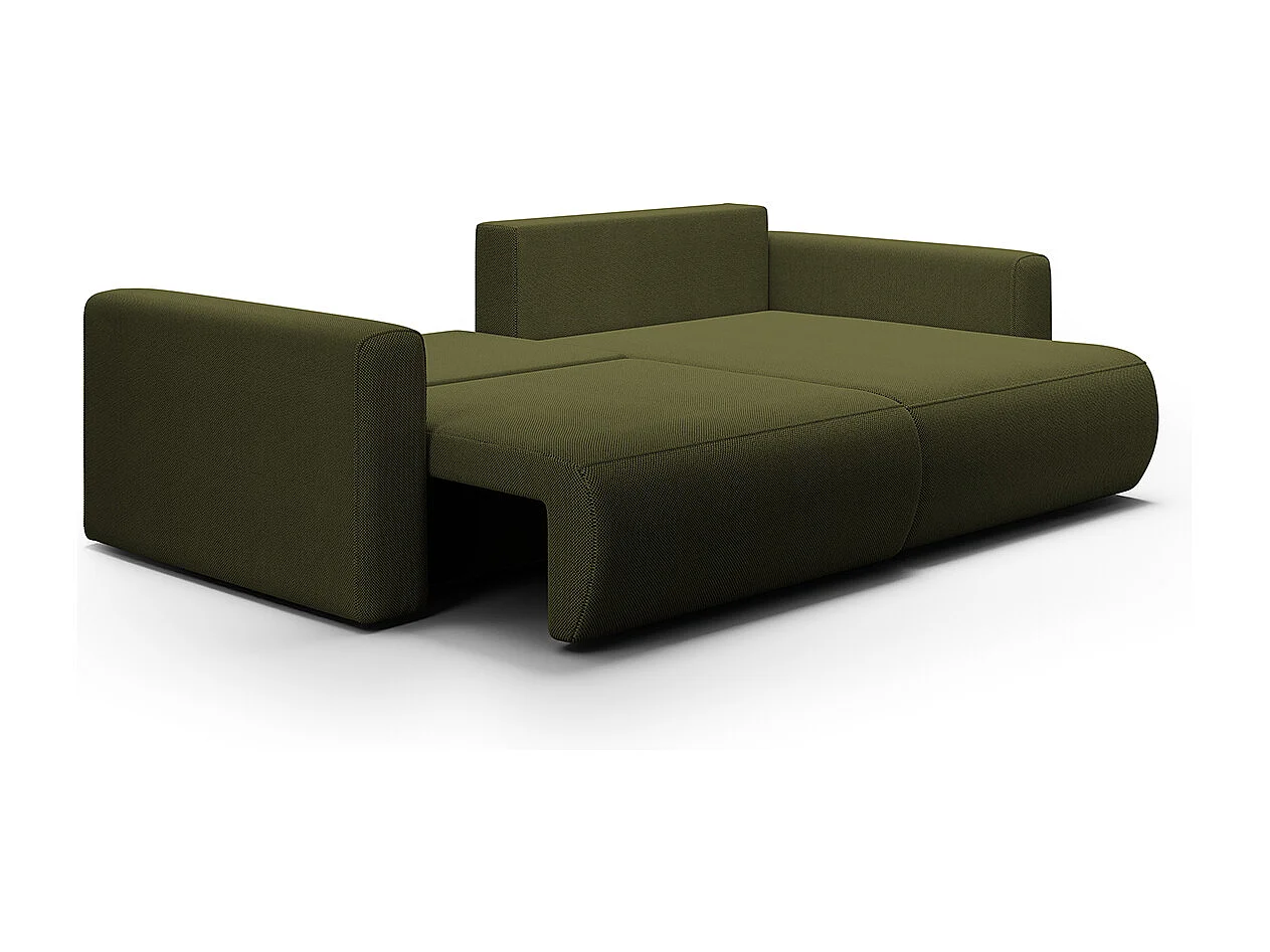 Canapé d'angle réversible convertible 3 places coffre Evy Vert Sapin