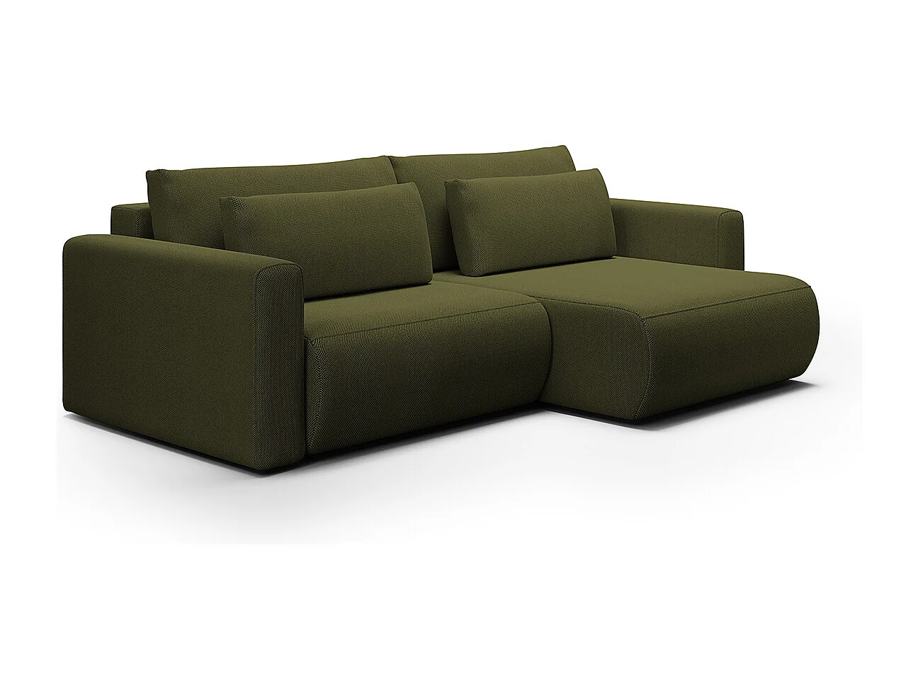 Canapé d'angle réversible convertible 3 places coffre Evy Vert Sapin