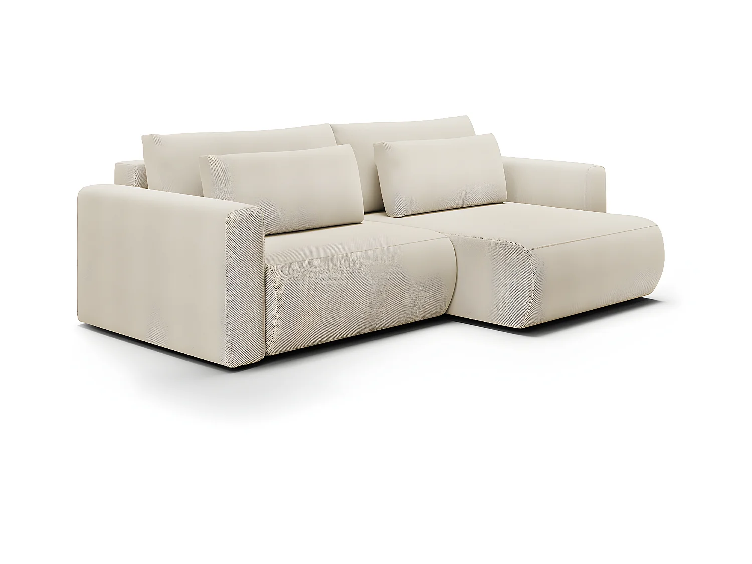 Canapé d'angle réversible convertible 3 places coffre Evy Beige