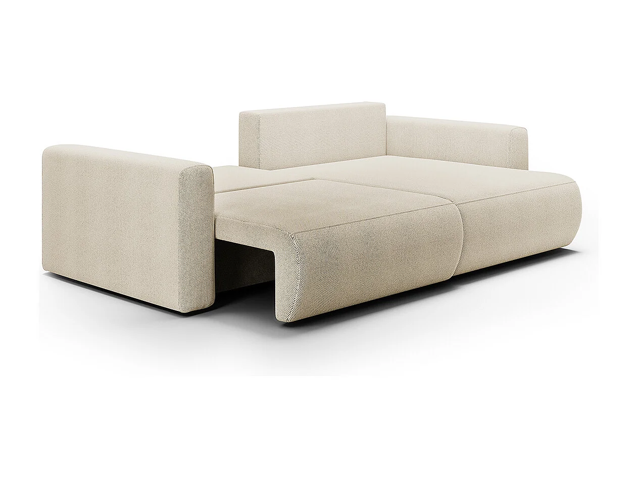 Canapé d'angle réversible convertible 3 places coffre Evy Beige