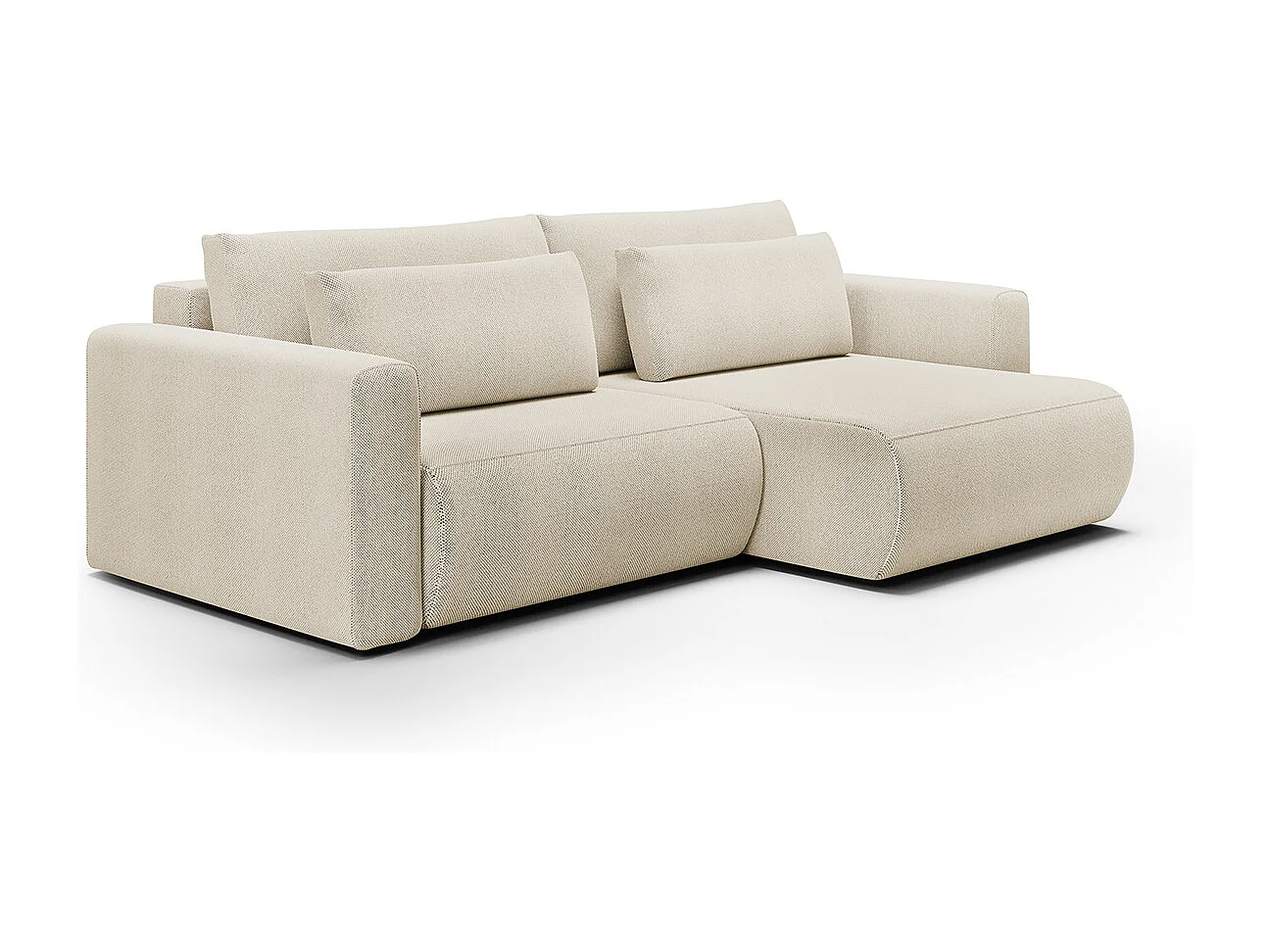 Canapé d'angle réversible convertible 3 places coffre Evy Beige