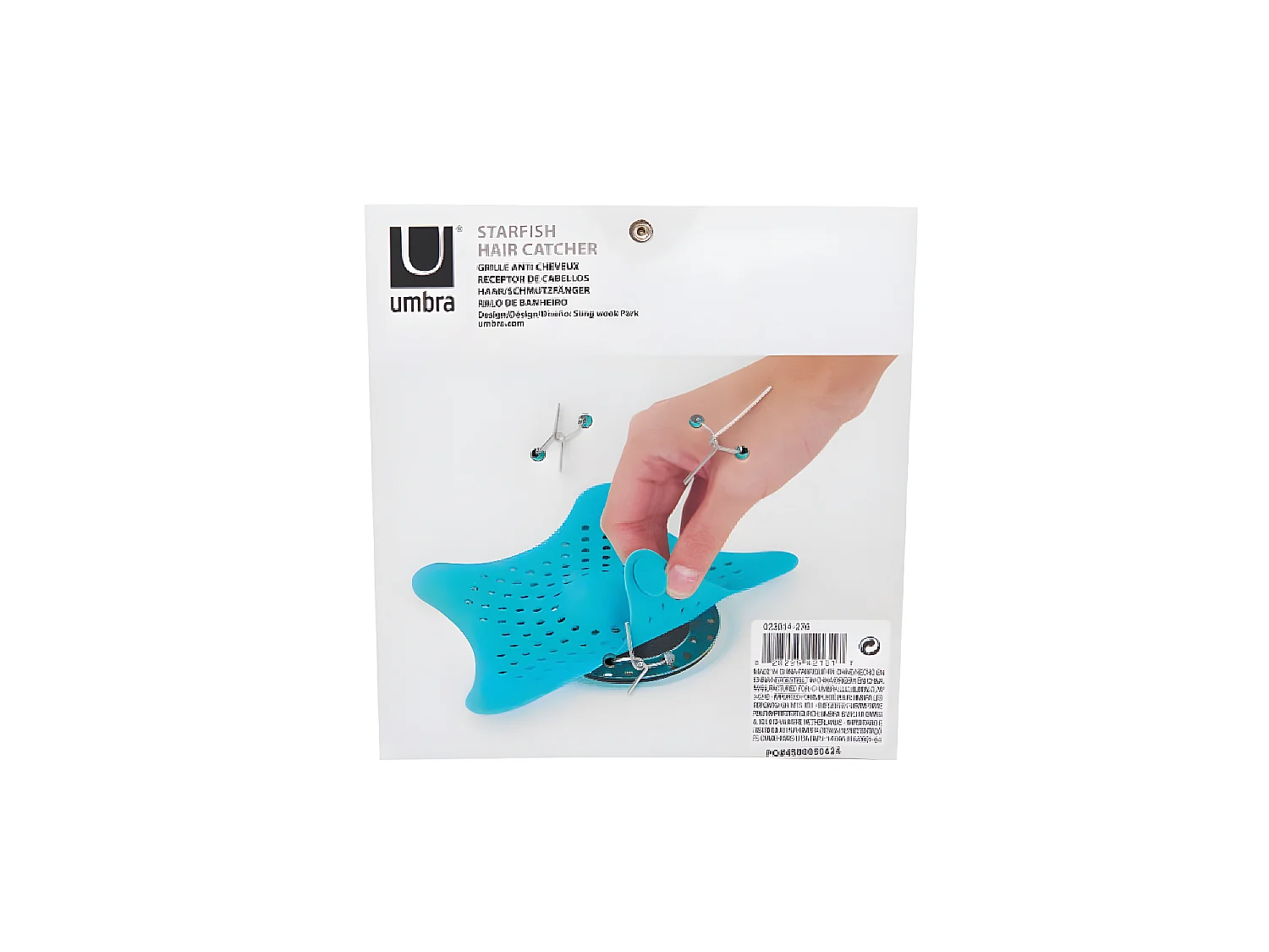 Attrape cheveux en silicone Starfish bleu