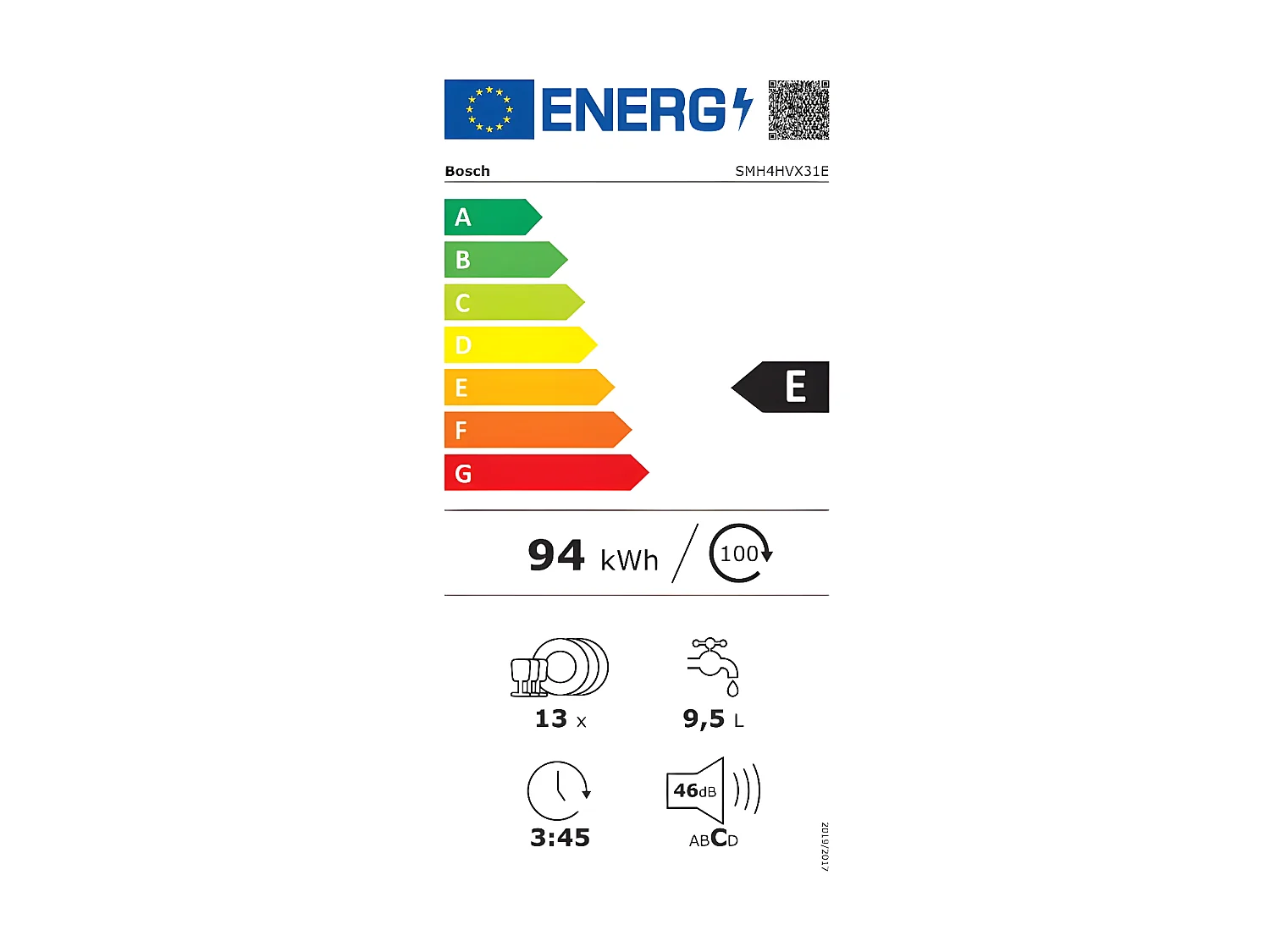 Lave-vaisselle tout intégré 60 cm BOSCH SMH4HVX31E