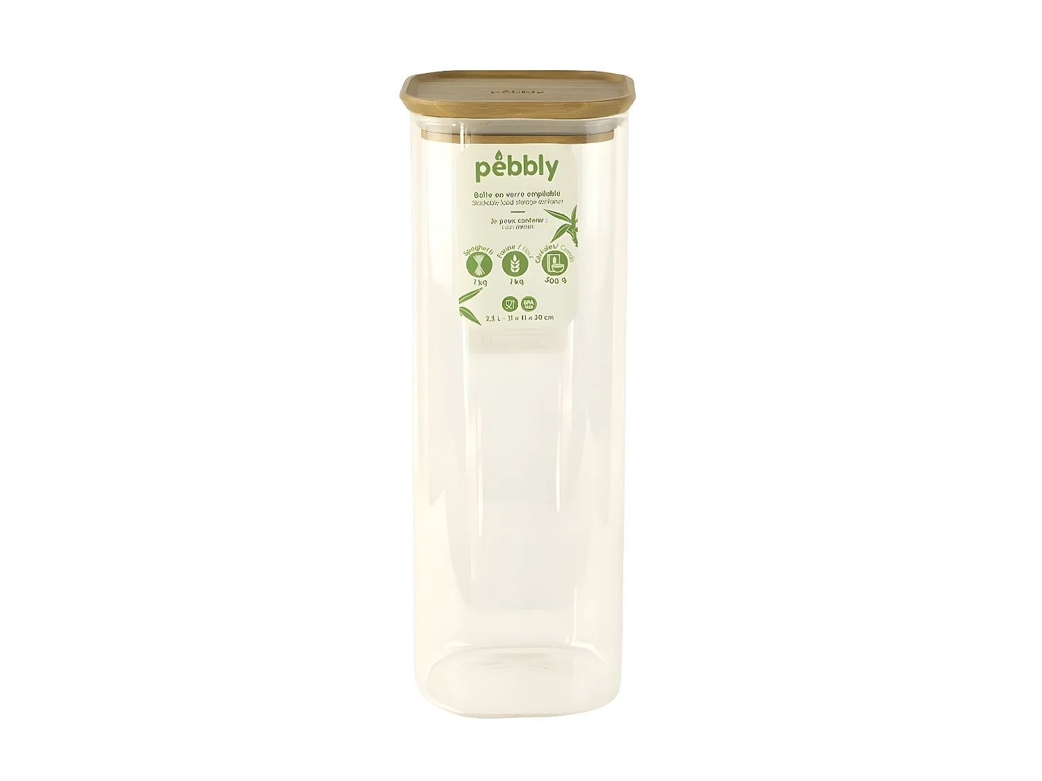 Boîte alimentaire verre et bambou 2,2L