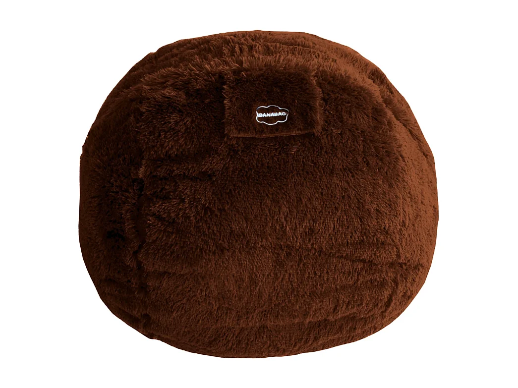 Pouf géant déhoussable fausse fourrure chocolat 180 cm