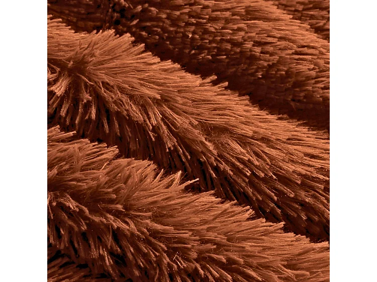 Pouf géant déhoussable fausse fourrure chocolat 180 cm