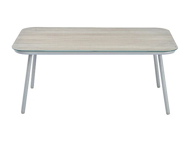 Salon de jardin 7 places - 2 canapés, 2 fauteuils et 1 table basse - structure en Acier galvanisé et Rotin PE - avec coussins amovibles et lavables - Beige