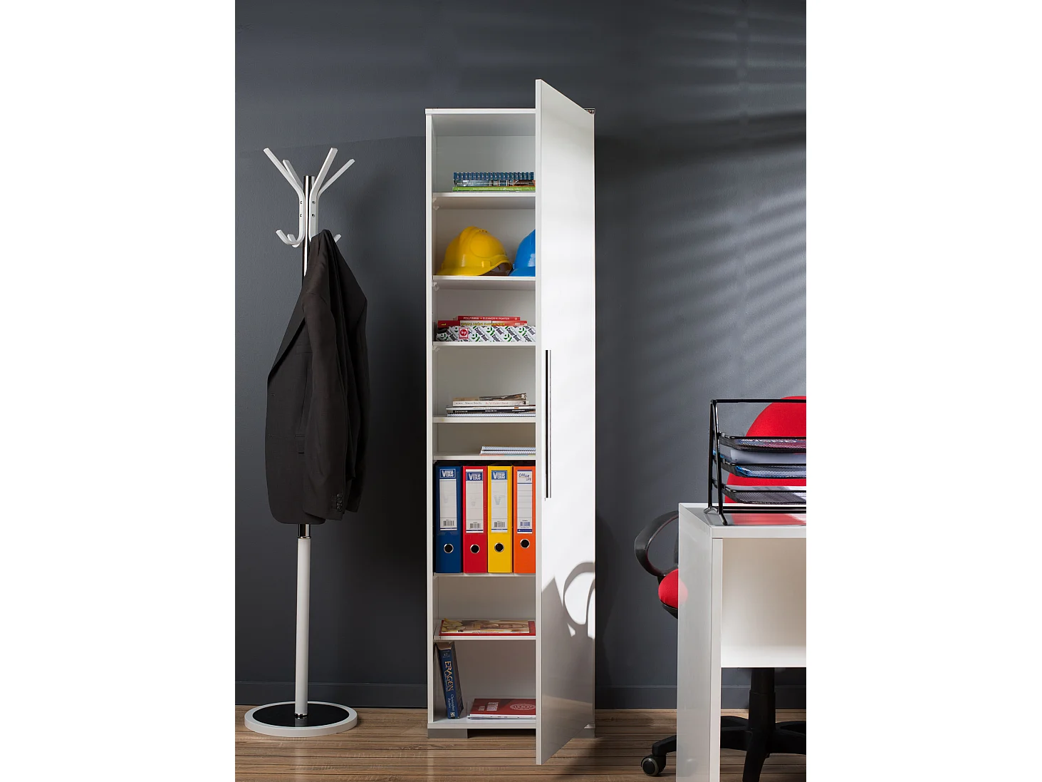 Colonne de rangement multifonctions blanche 1 porte Lika 50cm