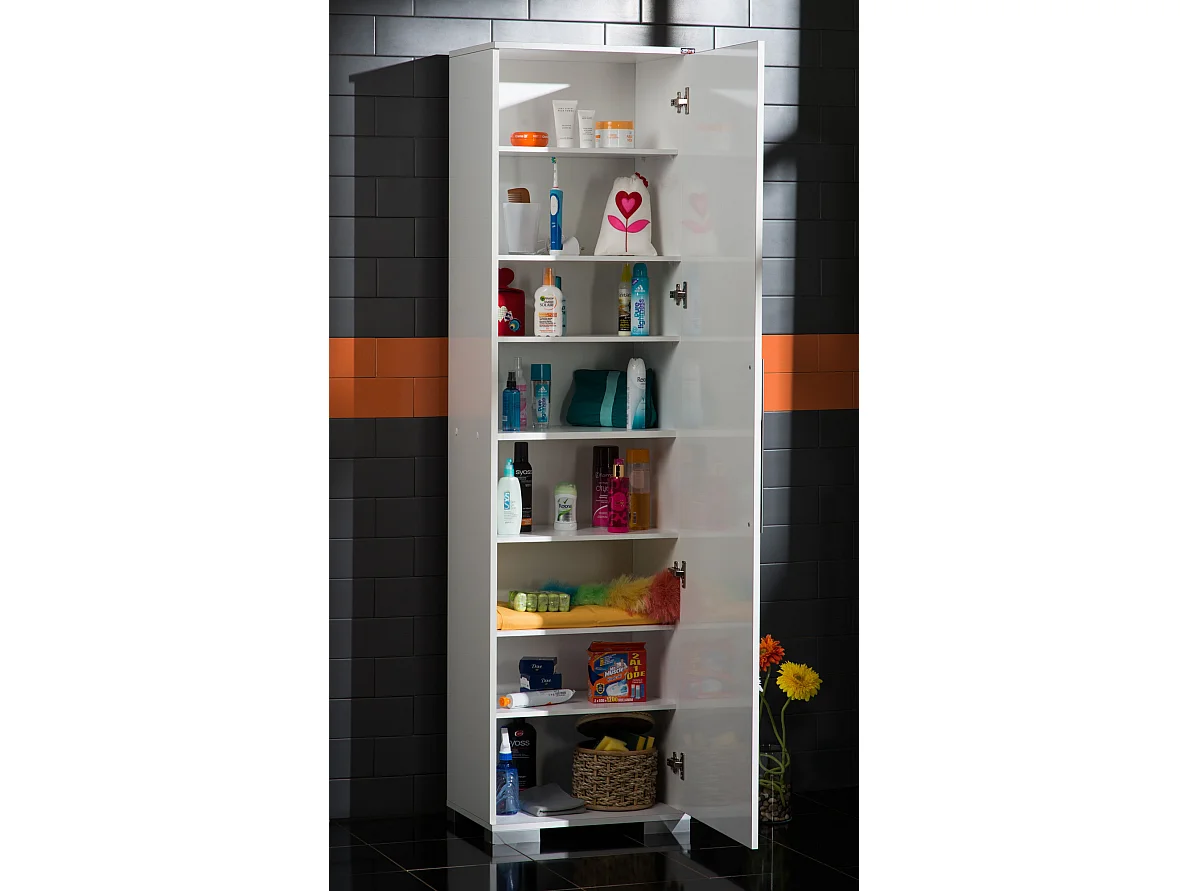 Witte multifunctionele opbergzuil 1 deur Lika 50 cm