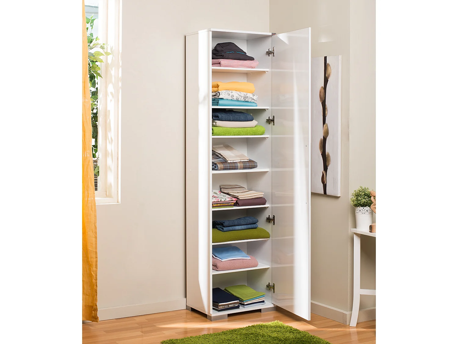 Witte multifunctionele opbergzuil 1 deur Lika 50 cm