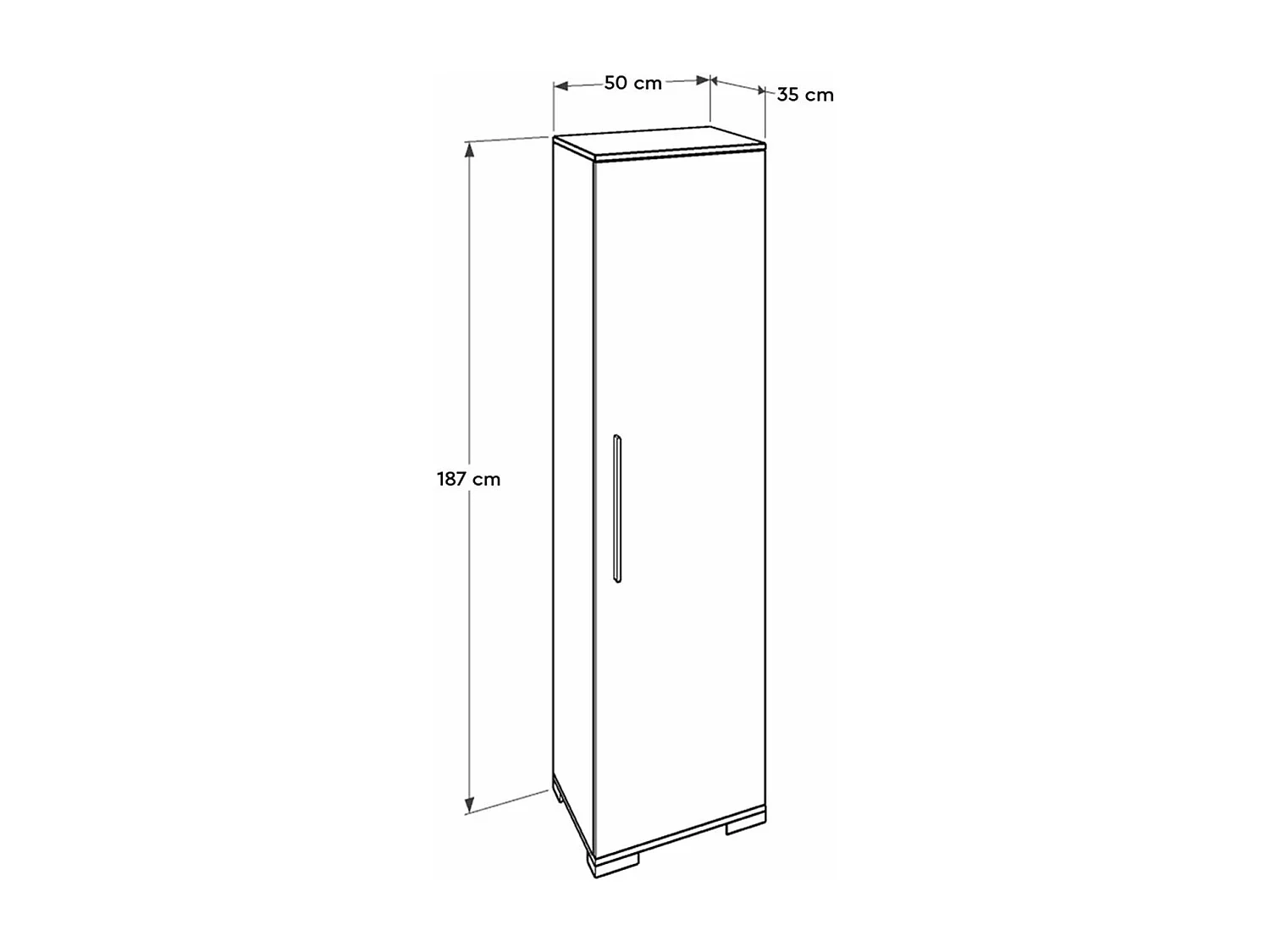 Witte multifunctionele opbergzuil 1 deur Lika 50 cm