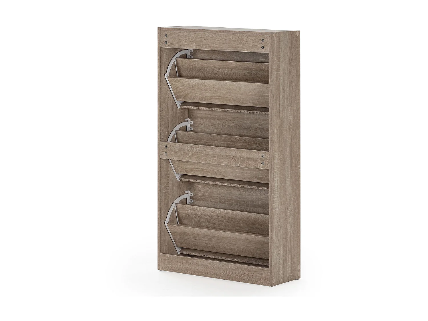 Meuble à chaussures Angel 3 portes couleur chêne, pour 18 paires