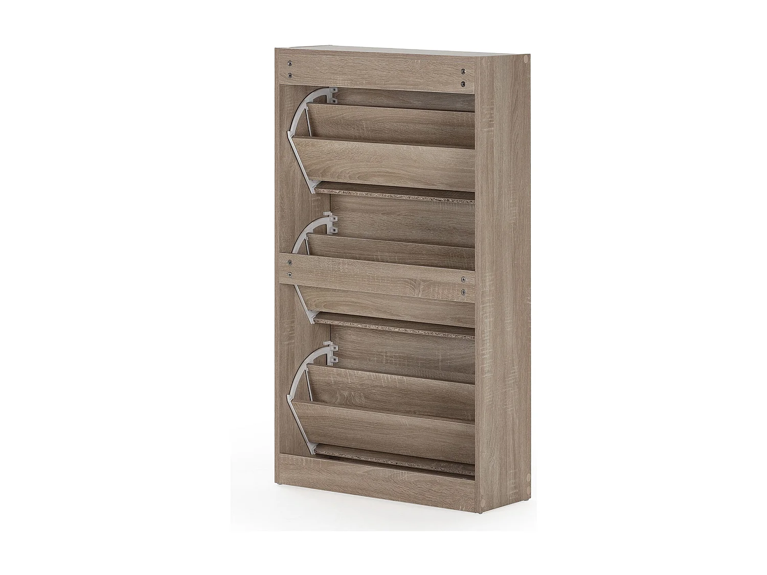 Meuble à chaussures Angel 3 portes couleur chêne, pour 18 paires