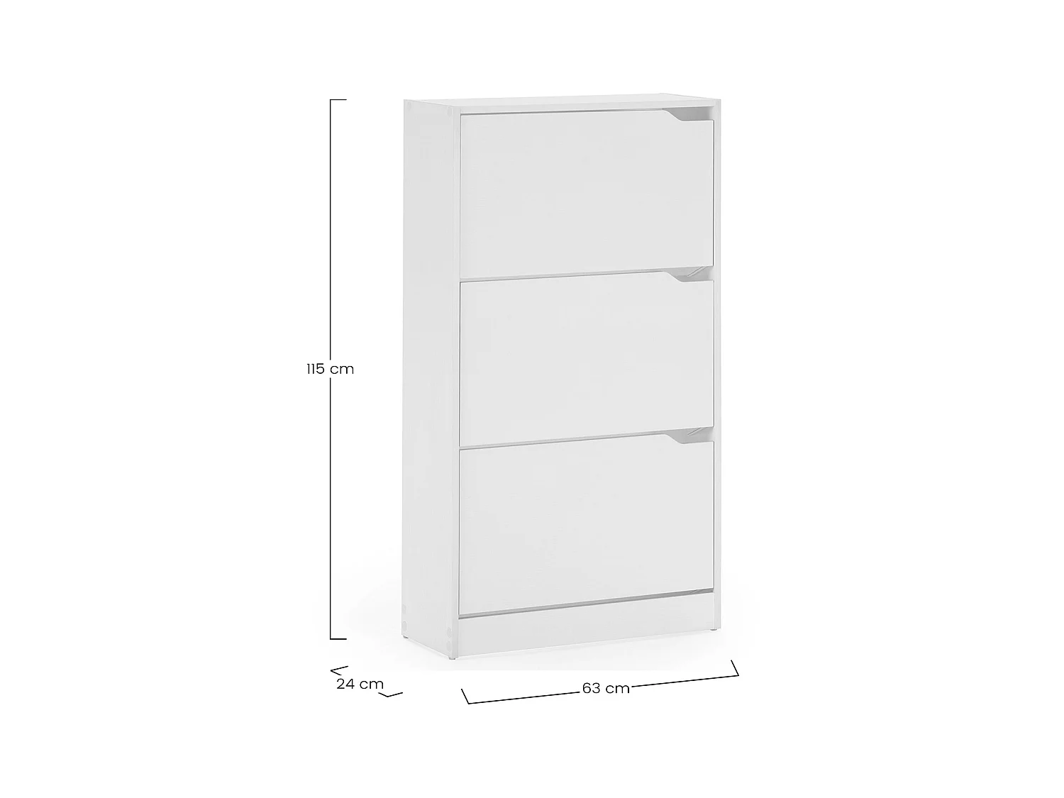 Schoenenkast Ã ngel 3 Deuren Wit, voor 18 Paren