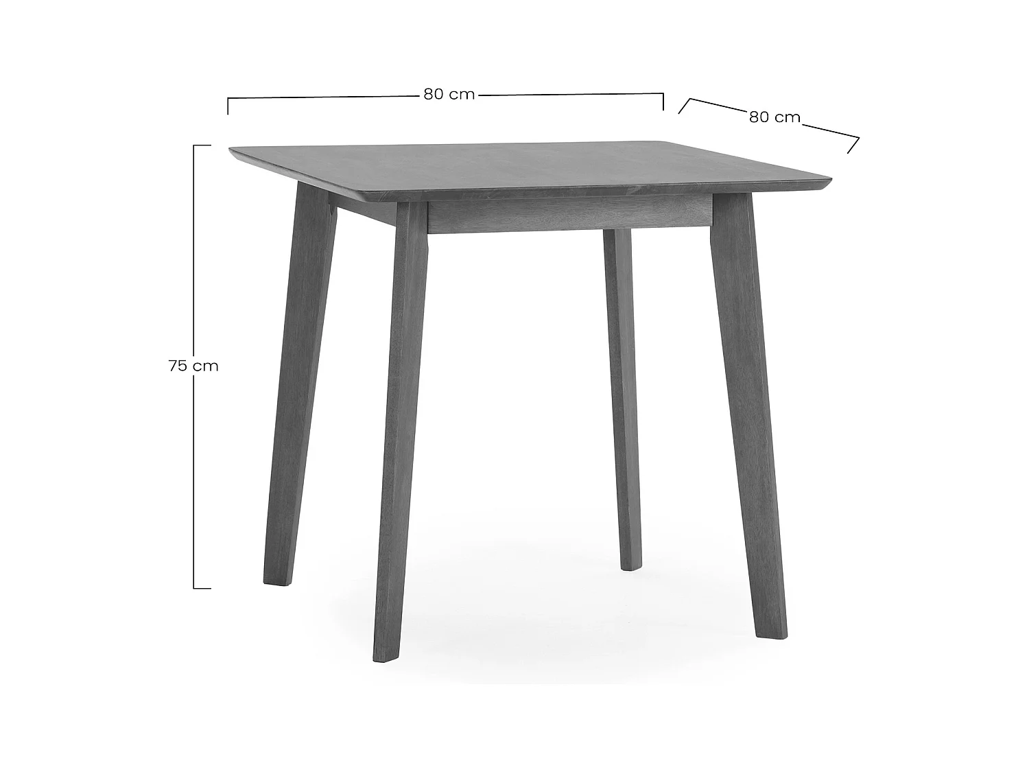 Table à manger Pomago 80x80 cm Couleur Noyer