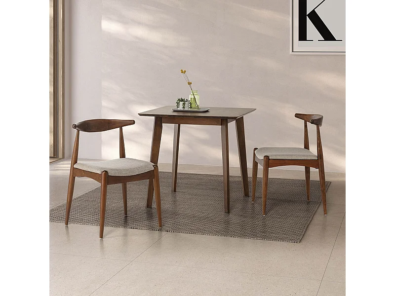 Table à manger Pomago 80x80 cm Couleur Noyer