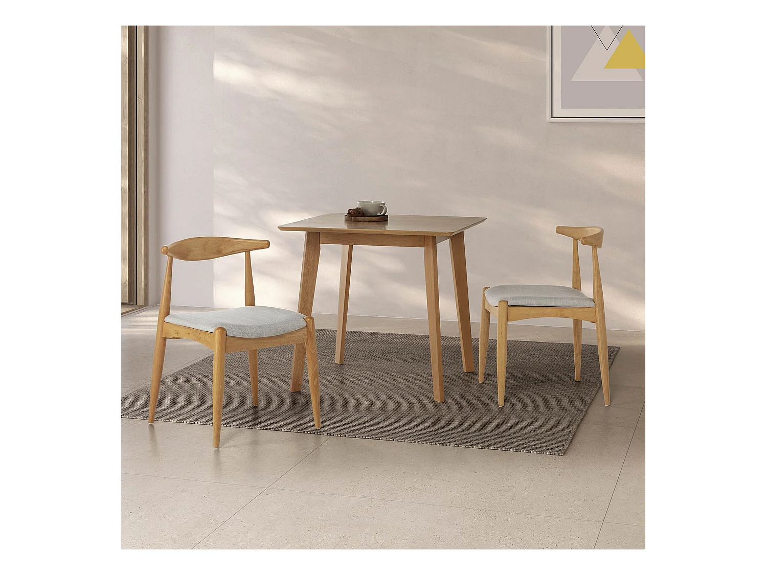 Table à manger Pomago 80x80 cm Couleur Chêne