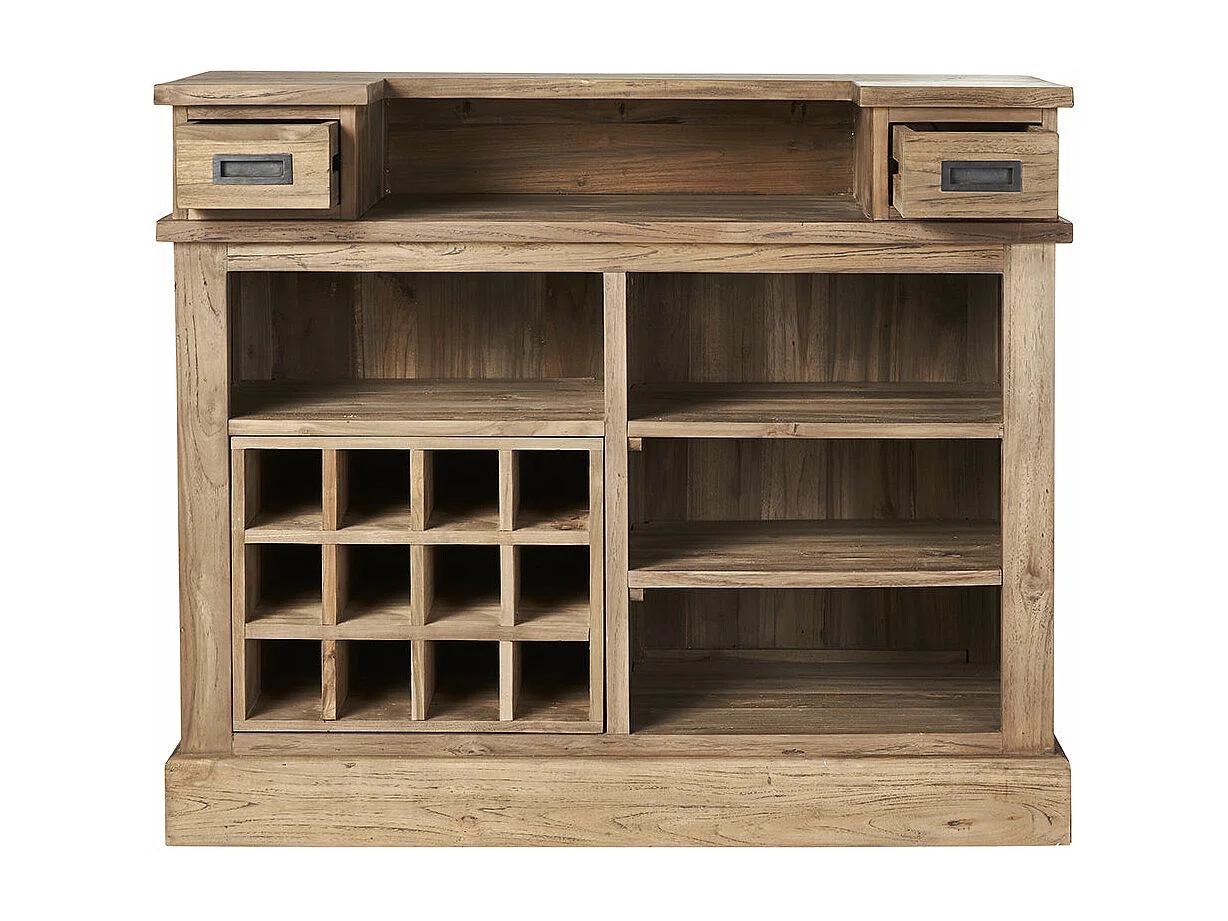 Barra de bar de madera de teca reciclada