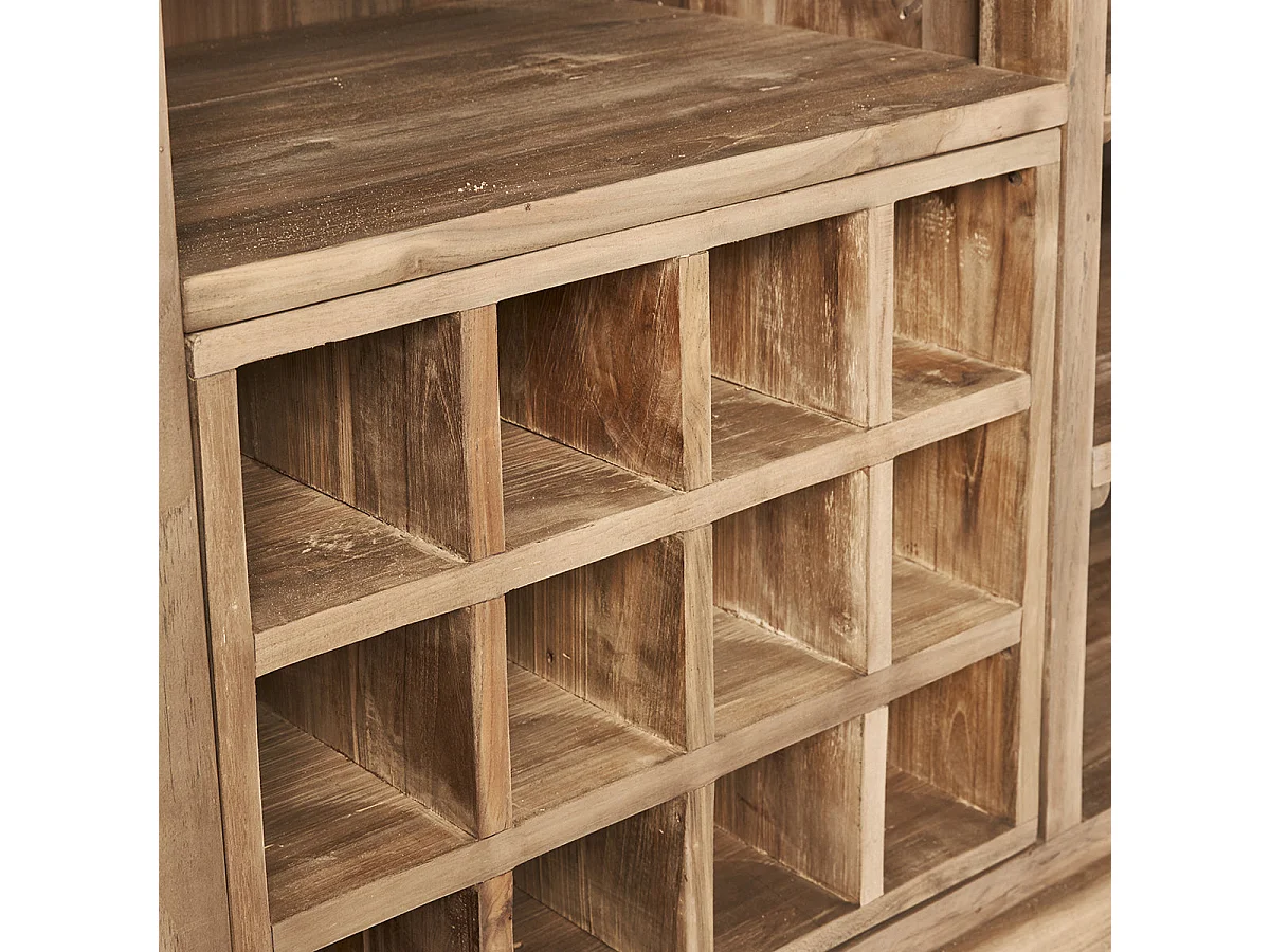 Barra de bar de madera de teca reciclada