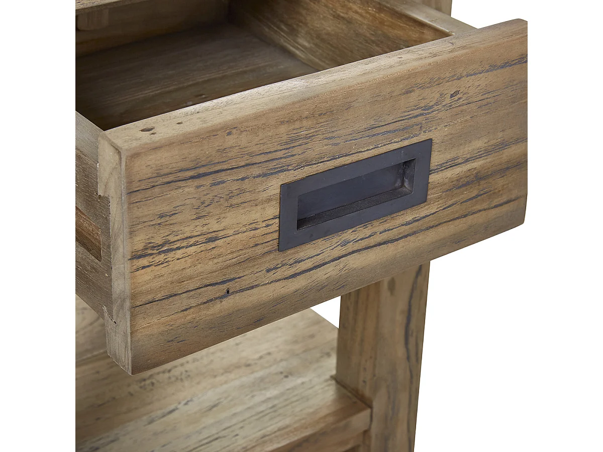 Mesita de noche de madera de teca maciza