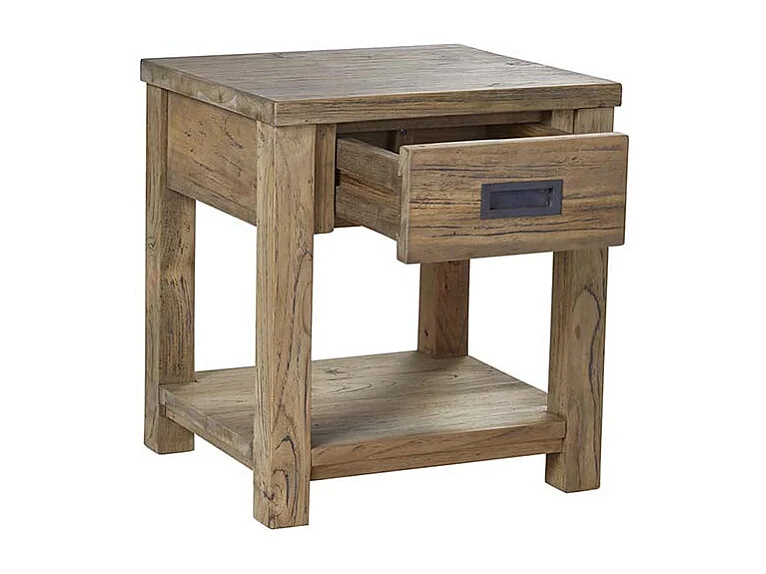 Table de chevet en teck recyclé massif