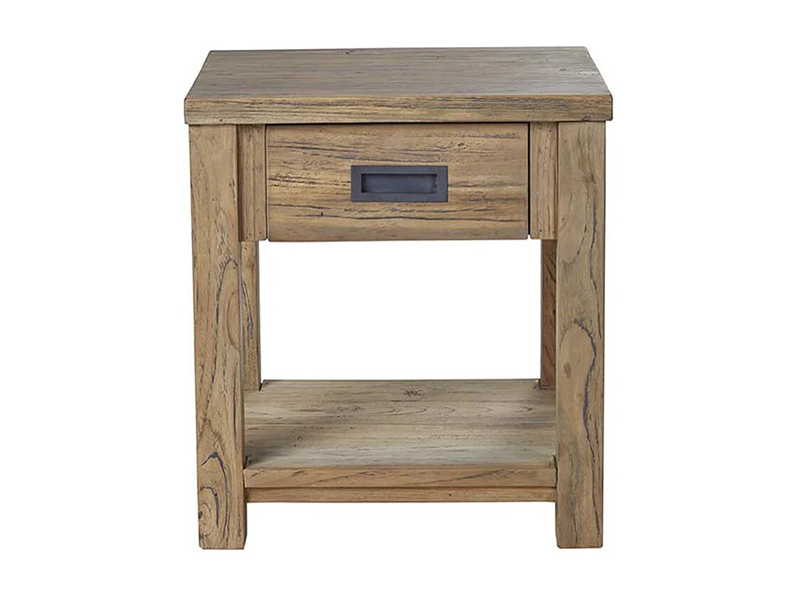 Mesita de noche de madera de teca maciza