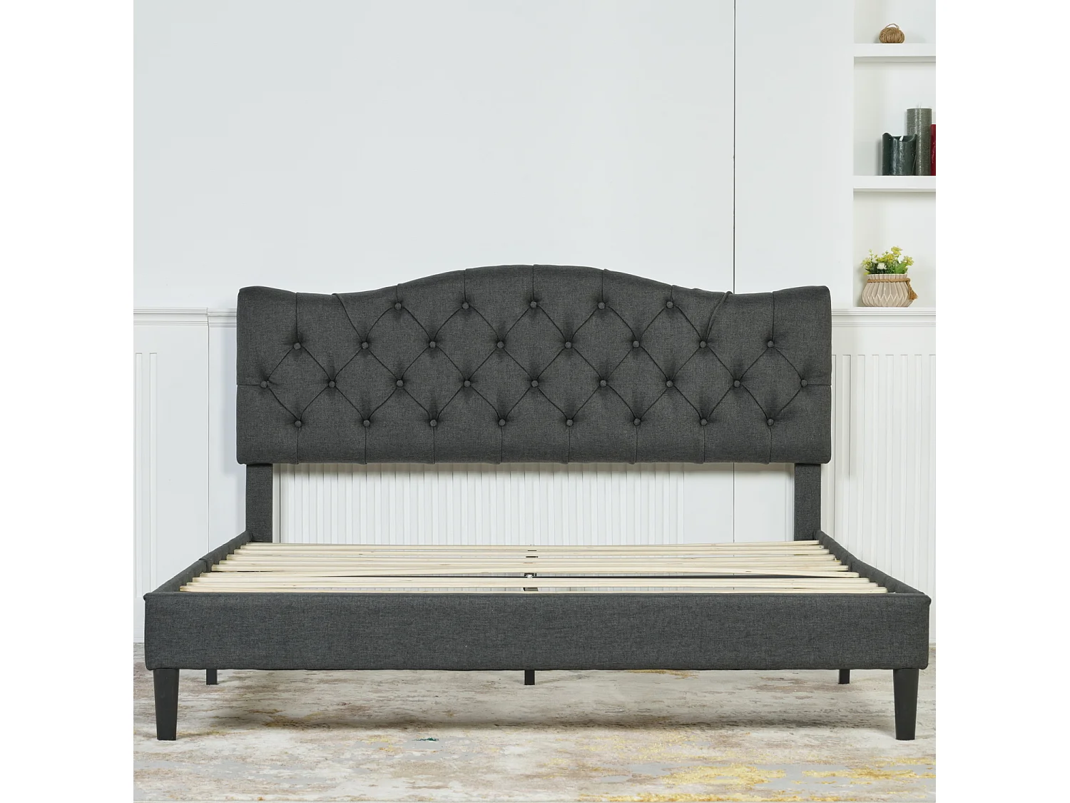 Lit double 140x190cm sans matelas sans rangement