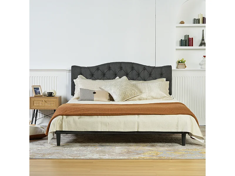 Lit double 160x200cm sans matelas sans rangement