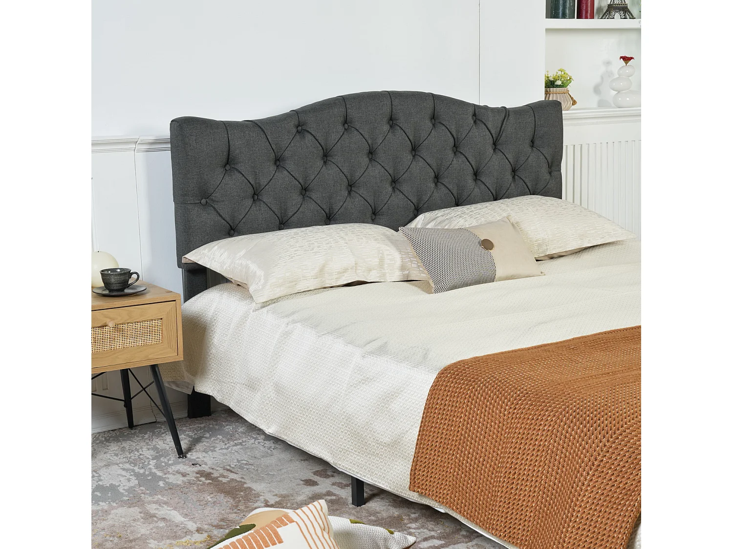 Lit double 160x200cm sans matelas sans rangement