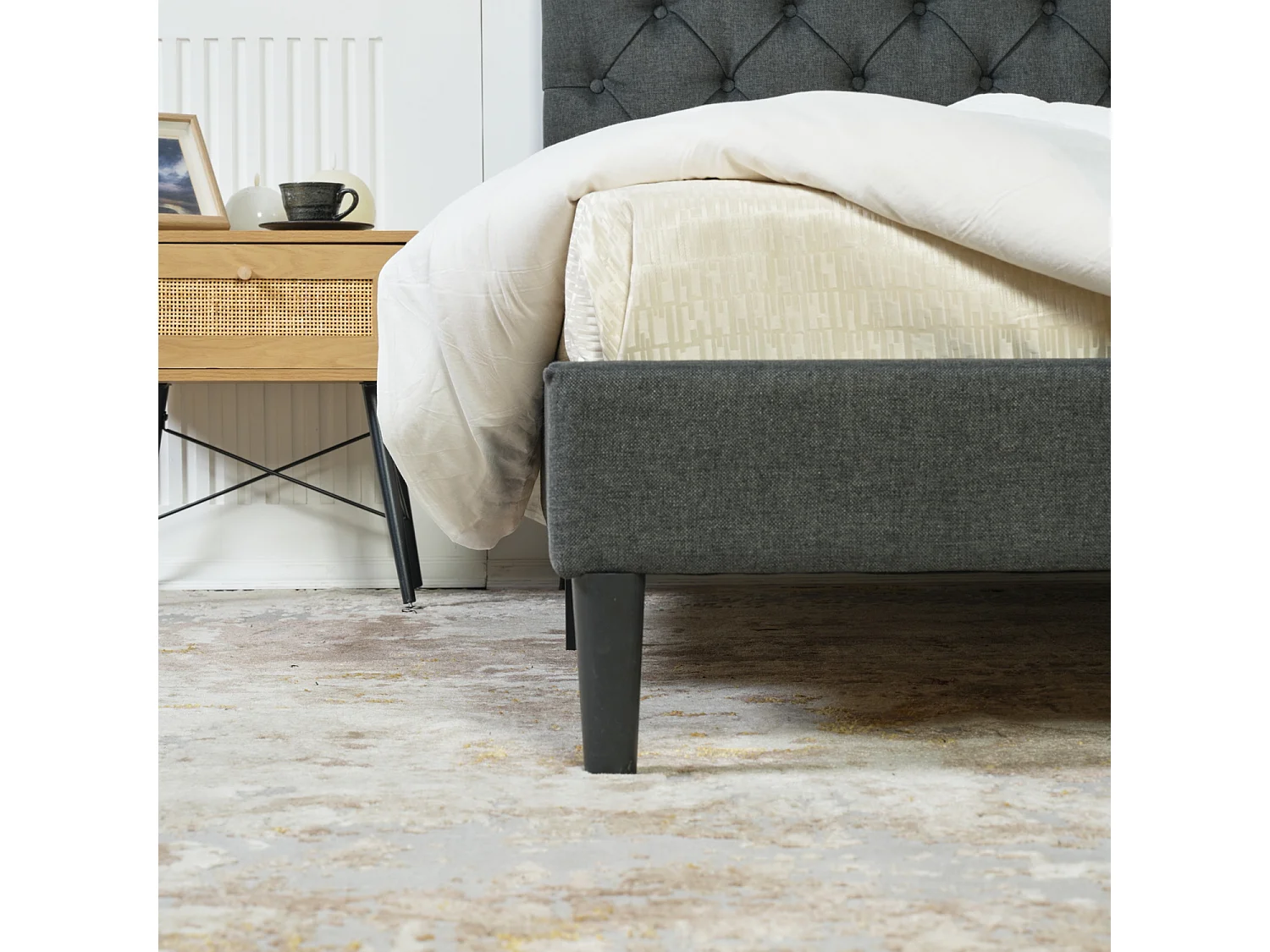 Lit double 160x200cm sans matelas sans rangement