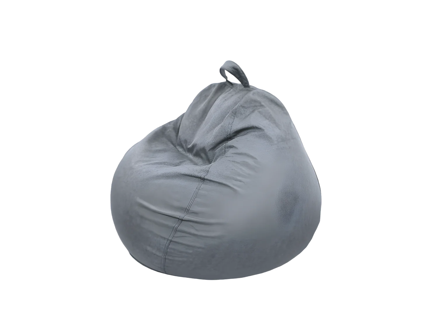 Donkergrijze peervormige poef 120 x 100 cm