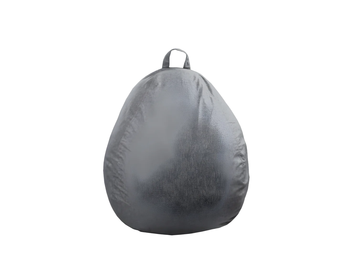 Donkergrijze peervormige poef 120 x 100 cm